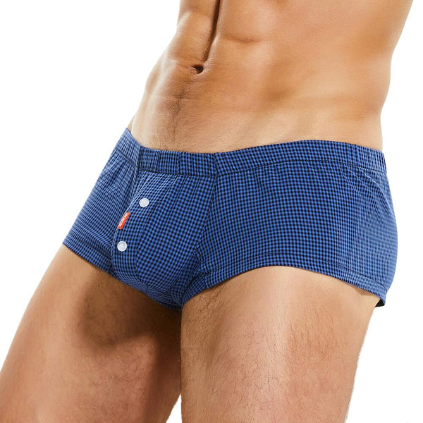 Brand underwear home shorts Plaid Loose Cotton Boxers Low-Waist  U-Convex-Pouch Panties Breathable Men's Sleep-Bottoms Shorts