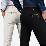 Jinquedai hipster Casual Pants Men's Korean-Style Trendy Straight Stretch Men's Business Black Slim Pants mysite