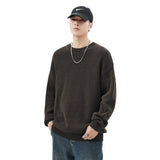 Jinquedai boy outfits Autumn and Winter Cotton Sweater Men's Loose Ins Retro plus Size Sweater Fat round Neck Thickened Winter Sweater mysite