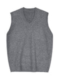 Jinquedai classy outfits men Autumn Korean Style Loose Bottoming Sweater Sleeveless Vest Men's Trendy Pullover V-neck Sweater Vest Coat Trendy mysite