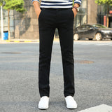 Jinquedai hipster Casual Pants Men's Korean-Style Trendy Straight Stretch Men's Business Black Slim Pants mysite