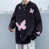 Jinquedai Butterfly Distressed Knitted Sweater Jinquedai