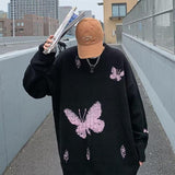 Jinquedai Butterfly Distressed Knitted Sweater Jinquedai