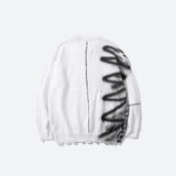 Jinquedai Grunge Spray Paint Distressed Knitted Sweater Jinquedai