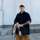 Shirts Men Solid Handsome Casual Ulzzang Loose Chic All-match Male Clothing Fashion Summer Soft Simple рубашки мужские Popular jinquedai