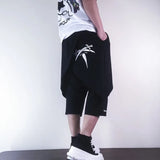 Jinquedai spring summer Korean streetwear hip-hop Graffiti printing loose casual harem shorts fake two-piece short men's Sweatpants jinquedai