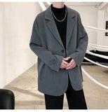 Jinquedai British-style Blazers Men Leisure Trendy Loose Suit Jackets Male Retro Daily Ins Street wear All-match Simple Korean Suit-tops jinquedai