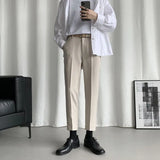 Jinquedai Korean Style Suit Pants Men Slim Fashion Solid Color Business Society Dress Pants Men Straight Pants Men Soffice Formal Trousers jinquedai