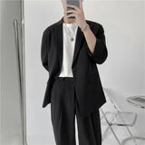 Jinquedai Spring Summer British Style Formal Blazer Men Korean Fashion Loose Casual Dress Jacket Men Harajuku Social Suit Jacket Men M-2XL jinquedai