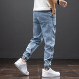 Jinquedai Spring Summer Black Blue Cargo Jeans Men Streetwear Denim Jogger Pants Men Baggy Harem Jean Trousers Plus Size 6XL 7XL 8XL jinquedai