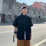 Shirts Men Solid Handsome Casual Ulzzang Loose Chic All-match Male Clothing Fashion Summer Soft Simple рубашки мужские Popular jinquedai