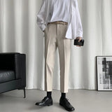 Jinquedai Korean Style Suit Pants Men Slim Fashion Solid Color Business Society Dress Pants Men Straight Pants Men Soffice Formal Trousers jinquedai