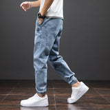 Jinquedai Spring Summer Black Blue Cargo Jeans Men Streetwear Denim Jogger Pants Men Baggy Harem Jean Trousers Plus Size 6XL 7XL 8XL jinquedai