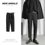 Jinquedai Korean Style Suit Pants Men Slim Fashion Solid Color Business Society Dress Pants Men Straight Pants Men Soffice Formal Trousers jinquedai