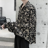 Long-Sleeved Shirt Men Loose-Fitting Korean Trend Cool All-Match Blouse 2021 Summer Handsome Hong Kong Vintage Aesthetic Jacket jinquedai