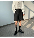 Fashion Casual Shorts Men Summer Korean Chic Wide Leg Trousers Male Knee-length Sashes Draped Loose Retro Popular High Street jinquedai