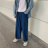 Jinquedai Men Wide Leg Jeans Loose Straight Baggy Denim Pant Men's Women's Streetwear Skateboard Pants Oversized Hip Hop Casual Trousers jinquedai