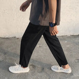 Pleated Straight Pants Men Oversized Casual Pants Men Japanese Streetwear Loose Ice Silk Pants Mens Wide Leg Trousers S-2XL jinquedai