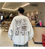 Jinquedai mens fall fashion Sweater Men's Autumn New Versatile Loose Casual Pullover Suede Coat jinquedai