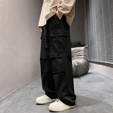 Jinquedai fall outfits men Overalls Men's Autumn and Winter New Loose Straight Casual Pants Men's Japanese Men's Fashion Brand Wide Leg Overalls Men's Casual Pants jinquedai