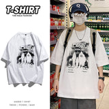 Jinquedai fall outfits men Short-Sleeved T-shirt Men's 2024 New Summer Couple's Inner Half-Sleeved T-shirt Student Base Loose Top Ins jinquedai