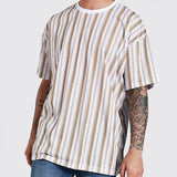 Jinquedai outfits for men 2024 3DT T-shirt Casual Men's T-shirt Short Sleeve 3D Printed T-shirt Simple Striped jinquedai