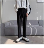 Jinquedai black men fashion swag Draping Straight Suit Pants Men's Solid Color Anti-Wrinkle Loose Wide-Leg Pants Korean Style Non-Ironing Mop Pants jinquedai