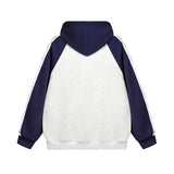 Jinquedai fall outfits men Hip Hop Vintage Printed Couple Hooded Sweater Autumn Hiphop Contrast Color Raglan Coat Men's and Women's Top jinquedai
