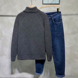 Jinquedai fall outfits men Turtleneck Sweater Men's Korean-Style Loose Winter New Men's Inner Wear Thickened Pullover Knitted Bottoming Shirt Woolen Clothes jinquedai