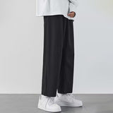 Jinquedai men fall outfit Ice Silk Pants Men's Summer Draping Cropped Casual Suit Pants Men's Youth Black All-Match Air Conditioning Trousers jinquedai