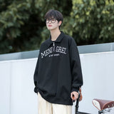 Jinquedai fall outfits 2024 Waffle Embroidered Sweater Men's Spring and Autumn Fashion Brand Loose Pullover Oversize American Casual Bottoming Shirt jinquedai