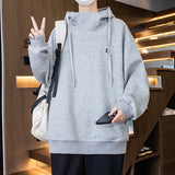 Jinquedai fall outfits men Hooded Sweater Men's Spring and Autumn Youth Contrast Color Stitching Clothes Trendy Handsome Junior High School Coat jinquedai