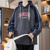 Jinquedai fall outfits men Hooded Sweater Men's Spring and Autumn Youth Contrast Color Stitching Clothes Trendy Handsome Junior High School Coat jinquedai