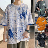 Jinquedai fall outfits men Short-Sleeved T-shirt Men's 2024 New Summer Couple's Inner Half-Sleeved T-shirt Student Base Loose Top Ins jinquedai
