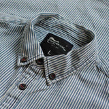 Jinquedai classy outfits men Ameikaji Retro Classic Re-Washed Denim Striped Shirt Men's Spring and Autumn Long Sleeve Cotton Loose Shirt jinquedai
