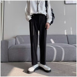 Jinquedai black men fashion swag Draping Straight Suit Pants Men's Solid Color Anti-Wrinkle Loose Wide-Leg Pants Korean Style Non-Ironing Mop Pants jinquedai