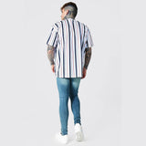 Jinquedai outfits for men 2024 3DT T-shirt Casual Men's T-shirt Short Sleeve 3D Printed T-shirt Simple Striped jinquedai