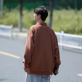 Jinquedai fall outfits 2024 Waffle Embroidered Sweater Men's Spring and Autumn Fashion Brand Loose Pullover Oversize American Casual Bottoming Shirt jinquedai