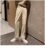 Jinquedai black men fashion swag Draping Straight Suit Pants Men's Solid Color Anti-Wrinkle Loose Wide-Leg Pants Korean Style Non-Ironing Mop Pants jinquedai