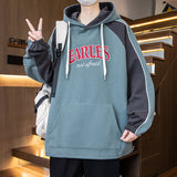 Jinquedai fall outfits men Hooded Sweater Men's Spring and Autumn Youth Contrast Color Stitching Clothes Trendy Handsome Junior High School Coat jinquedai