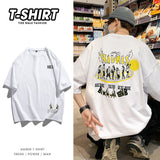 Jinquedai fall outfits men Short-Sleeved T-shirt Men's 2024 New Summer Couple's Inner Half-Sleeved T-shirt Student Base Loose Top Ins jinquedai