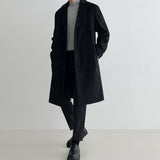 Jinquedai old money outfits men Men's Woolen Coat Mid-Length Autumn and Winter Korean Style Loose British Style Thick Woolen Trench Coat jinquedai