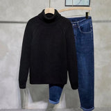 Jinquedai fall outfits men Turtleneck Sweater Men's Korean-Style Loose Winter New Men's Inner Wear Thickened Pullover Knitted Bottoming Shirt Woolen Clothes jinquedai