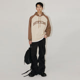 Jinquedai fall outfits men Myq Hooded Sweater Men's Spring and Autumn New American Retro Letter Print Loose Cotton Top Coat jinquedai