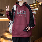Jinquedai fall outfits men Hooded Sweater Men's Spring and Autumn Youth Contrast Color Stitching Clothes Trendy Handsome Junior High School Coat jinquedai