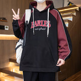 Jinquedai fall outfits men Hooded Sweater Men's Spring and Autumn Youth Contrast Color Stitching Clothes Trendy Handsome Junior High School Coat jinquedai