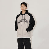 Jinquedai fall outfits men Myq Hooded Sweater Men's Spring and Autumn New American Retro Letter Print Loose Cotton Top Coat jinquedai