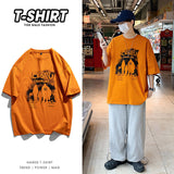 Jinquedai fall outfits men Short-Sleeved T-shirt Men's 2024 New Summer Couple's Inner Half-Sleeved T-shirt Student Base Loose Top Ins jinquedai