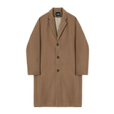 Jinquedai old money outfits men Men's Woolen Coat Mid-Length Autumn and Winter Korean Style Loose British Style Thick Woolen Trench Coat jinquedai