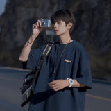 Jinquedai tomboy outfit Japanese Hong Kong Style Casual All-Matching Ins Fashion Brand High Street Niche Handsome Loose Men's Summer Short-Sleeved T-shirt Top jinquedai
